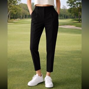 G/Fore G4 Womens Black Golf Wool Ankle Cigarette Pants Seamed NWT